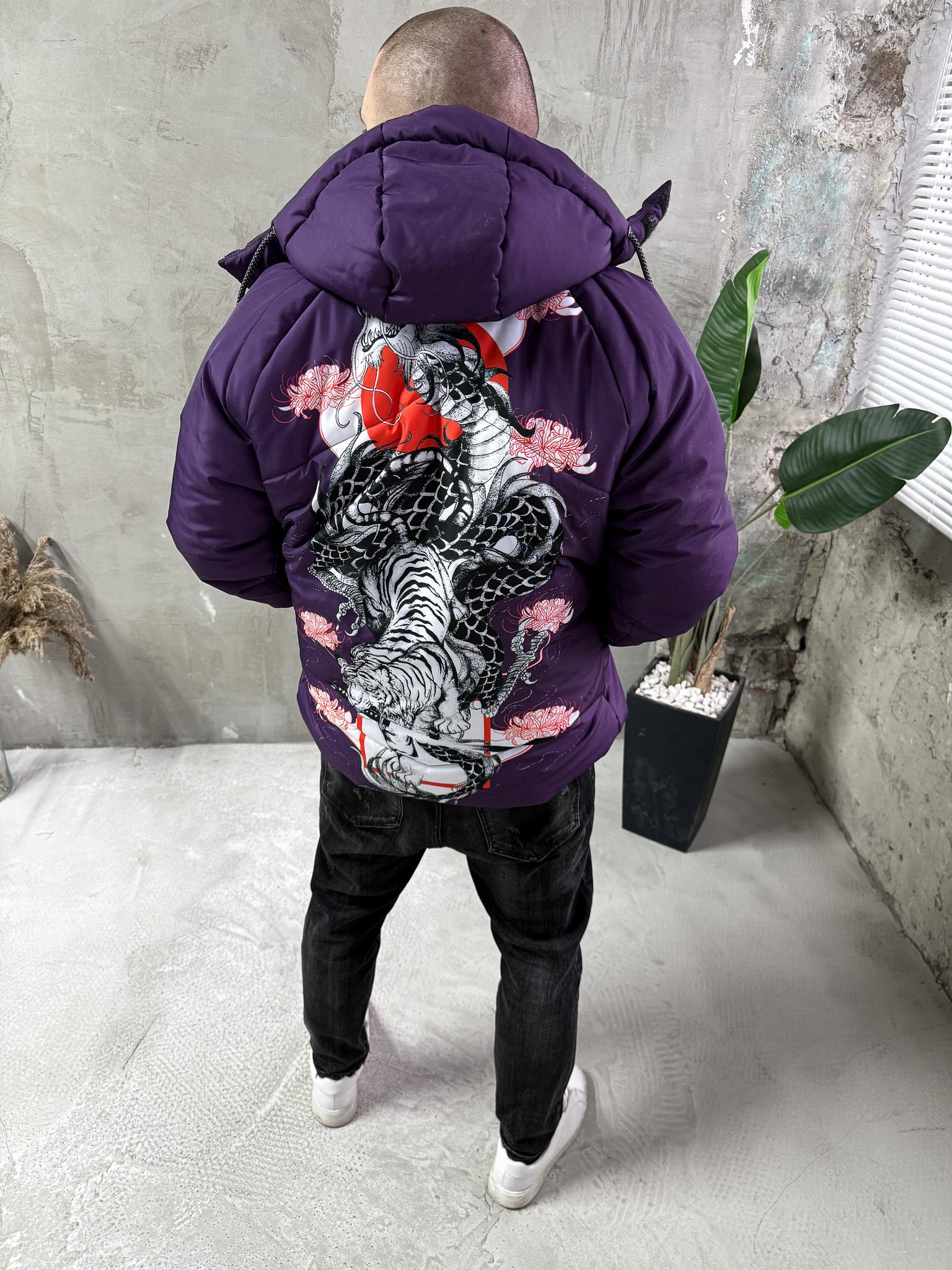 Куртка зимова зі знімним капюшоном 7-530 M Темно-фіолетовий (37606)