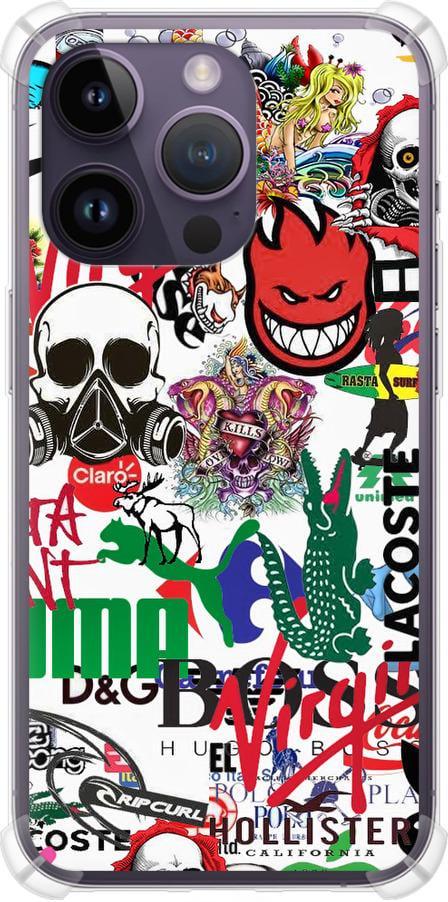 Чехол на iPhone 14 Pro Max Many different logos (4022sp-2667-42517) Чехол на iPhone 14 Pro Max Many different logos (4022sp-2667-42517)