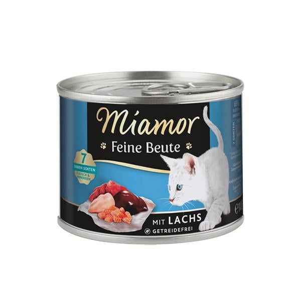Корм влажный консервы для котов Miamor Feine Beute mit Lachs лосось банка 185 г (74444) - фото 1
