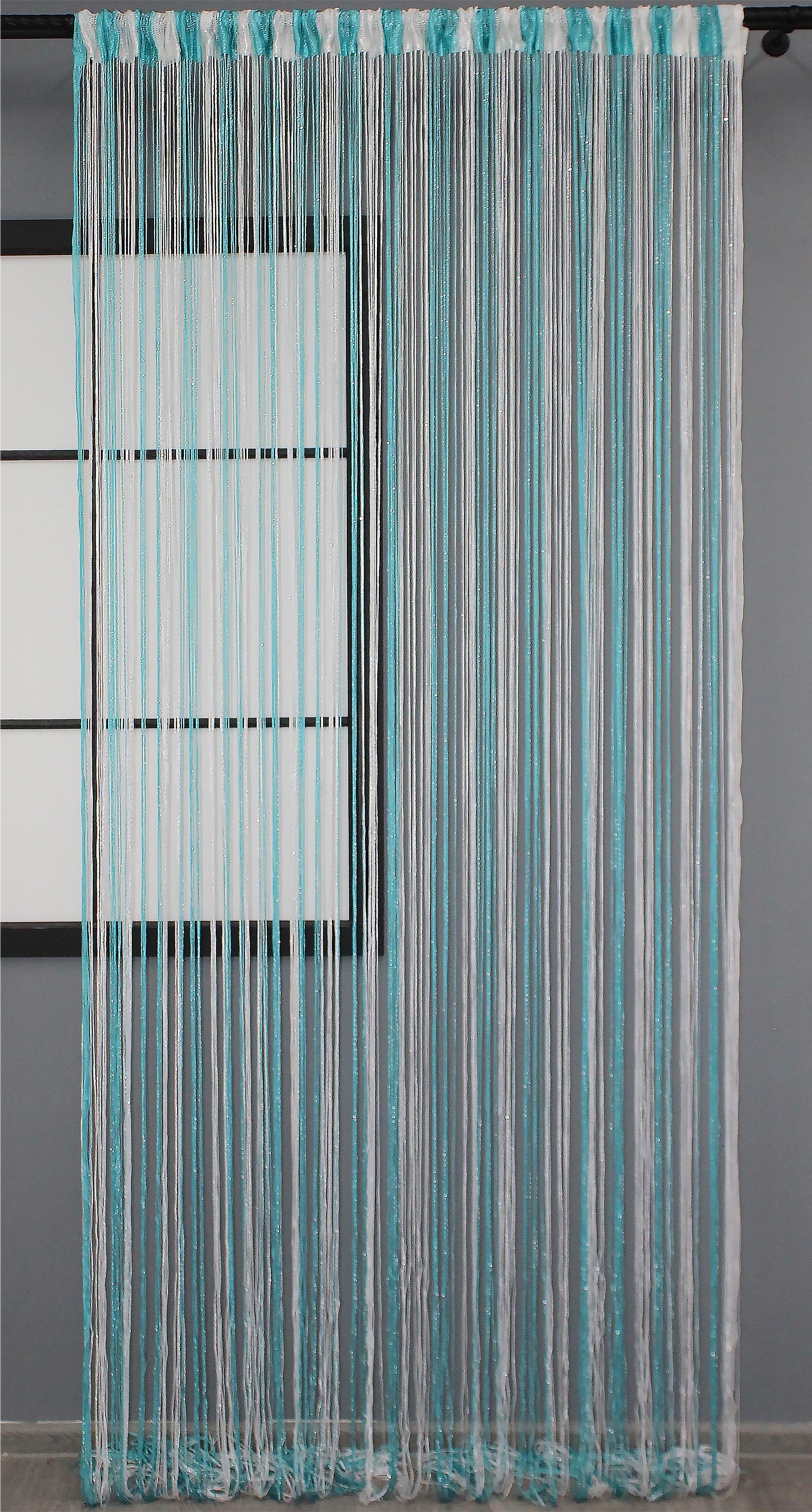 Шторы-нити с люрексом 300х300 см Лазурный/Белый (61-028) - фото 2 Шторы-нити с люрексом 300х300 см Лазурный/Белый (61-028) - фото 2