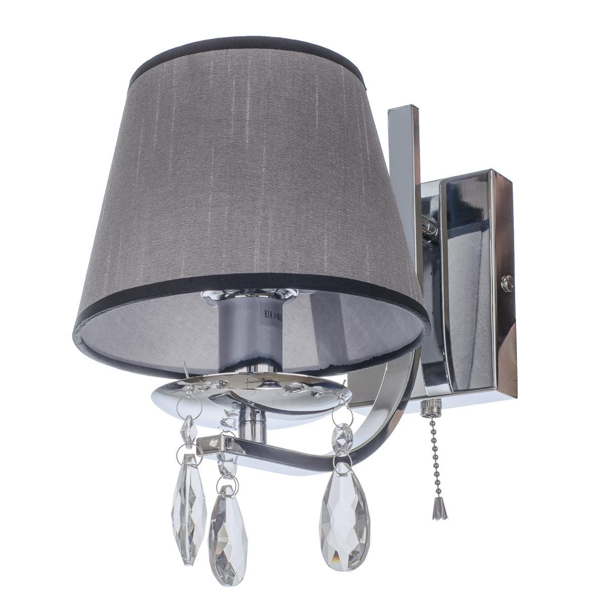 Бра настенное накладное Brille BCL-727W/1 E14 CH классическое с абажуром