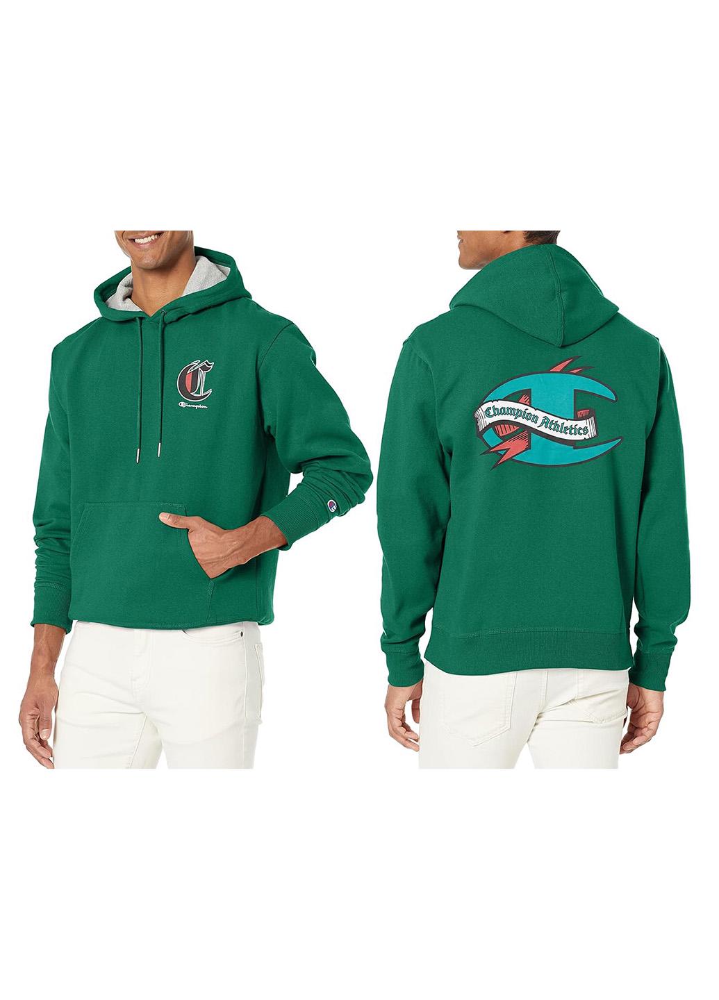 Толстовка мужская Champion Powerblend Fleece Pullover Hoodie 1 XXL Green (HBGF89H-1-XXL) - фото 2