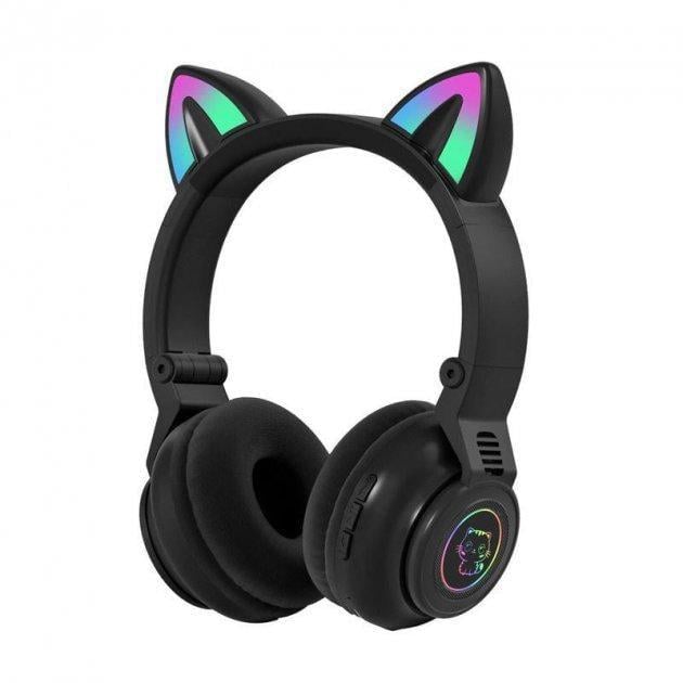 Беспроводные Bluetooth наушники с кошачьими ушками STN-26 Cat Ear LED подсветка Черный