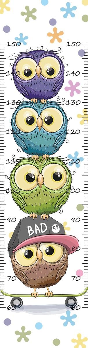 Ростомер наклейка Совята виниловая 30х118 см (40011)
