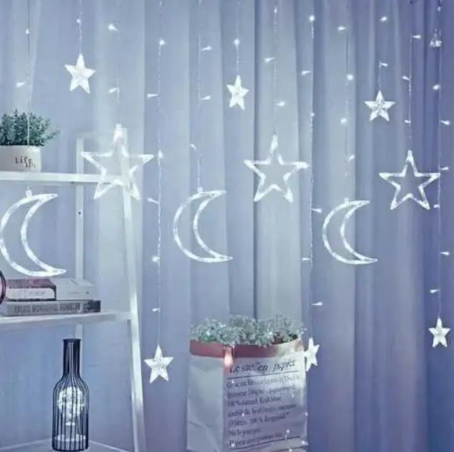 Гірлянда зірки та місяць від Usb 2.5 м 138 LED Холодий Білий (2027383238)
