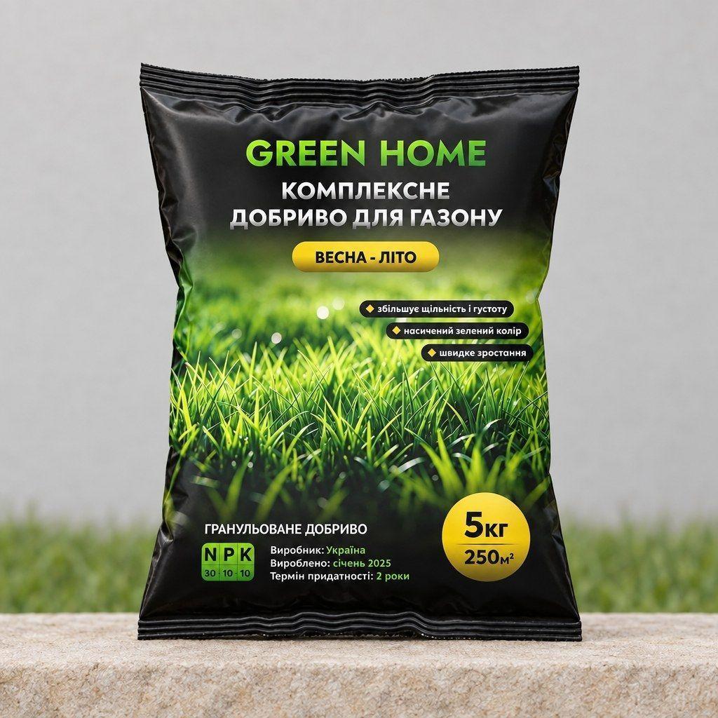 Добриво для газону комплексне Green Home весна-літо NPK 30-10-10 5 кг (38470600)