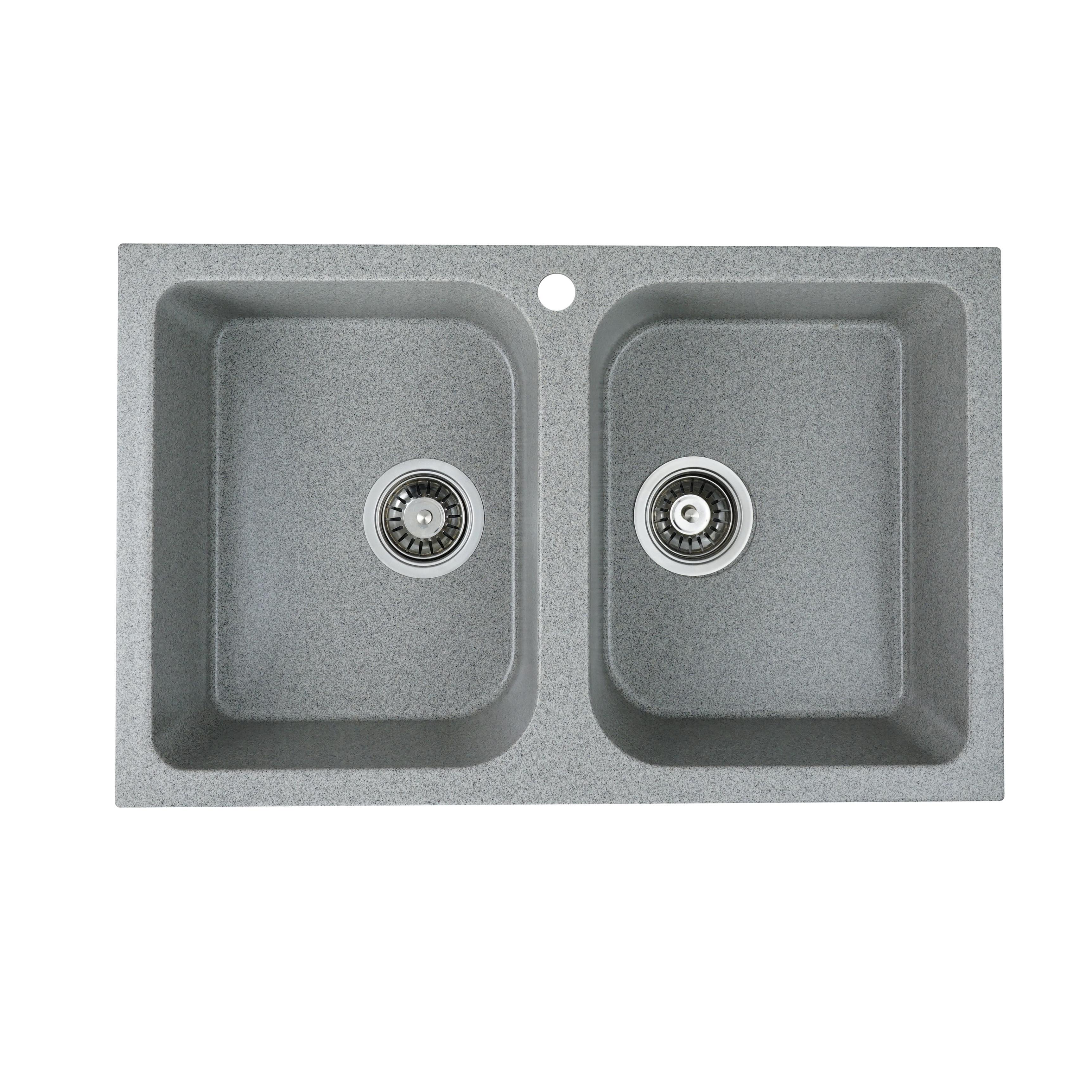 Мойка для кухни Platinum 7648W Twin гранит глянец Серый