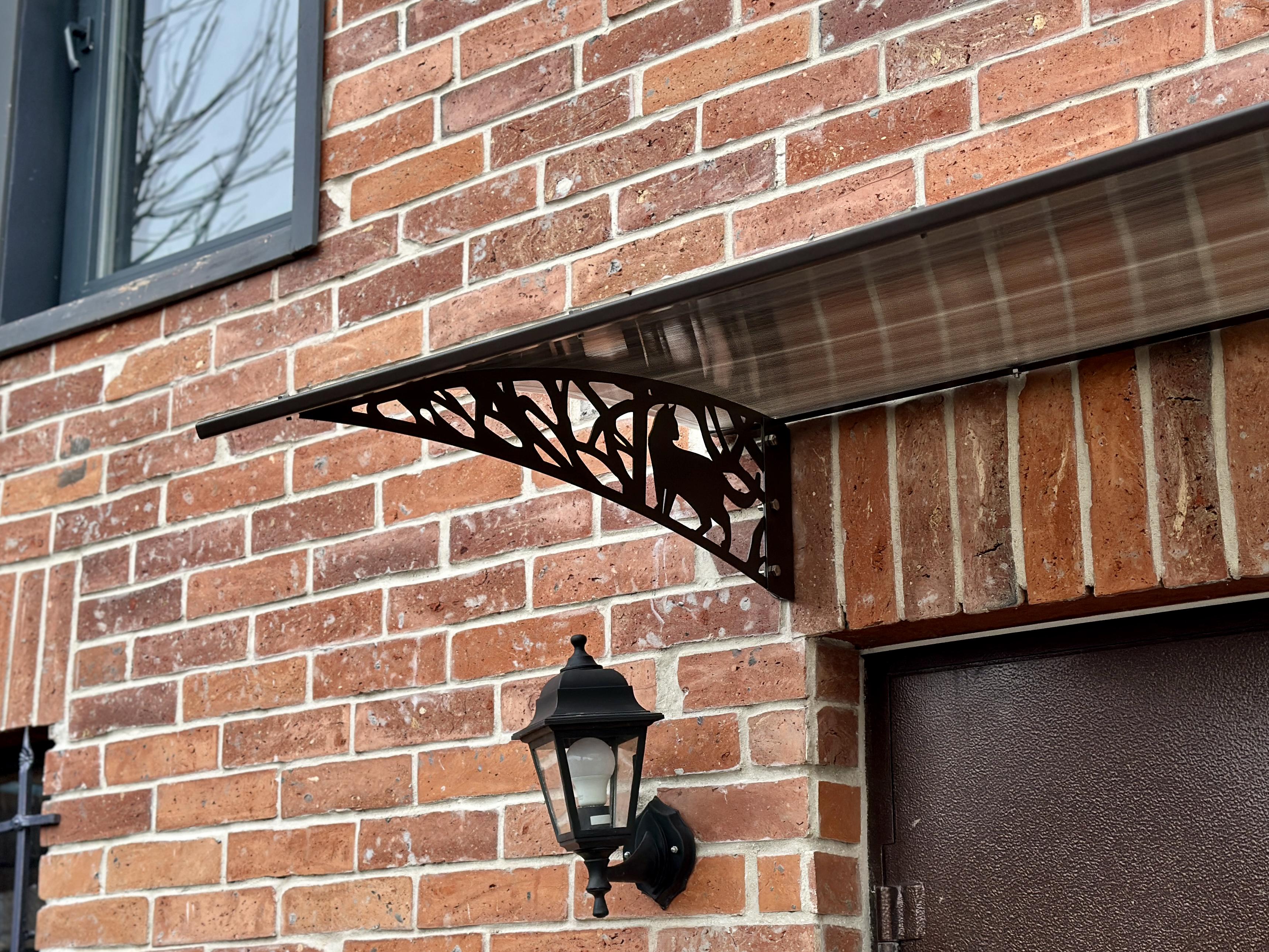 Навес-козырек Кот сотовый поликарбонат 6 мм 120х80 см Коричневый (17022572) - фото 2