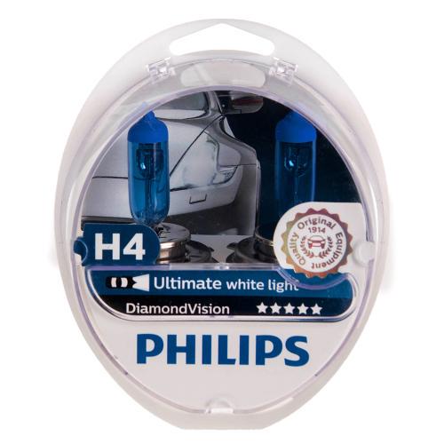 Автолампа Philips Diamond Vision H4 12 V 60 55 W P43t 2 шт,