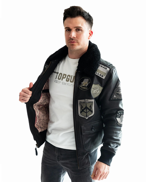 Куртка шкіряна Top Gun Official Signature Series Flight Jacket 1.0 3XL Black (TopGun1BL3XL) - фото 3