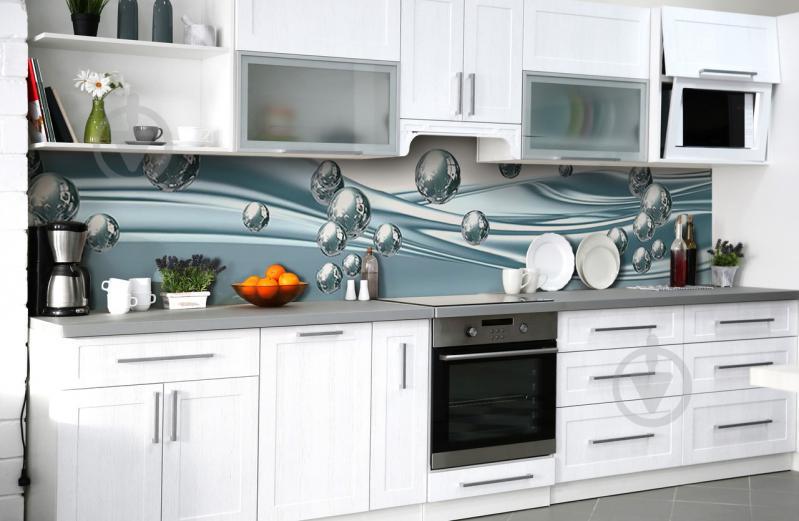Скинали на кухню Zatarga «Капельки ртути» 600х2500 мм виниловая 3Д наклейка кухонный фартук самоклеящаяся Скинали на кухню Zatarga «Капельки ртути» 600х2500 мм виниловая 3Д наклейка кухонный фартук самоклеящаяся