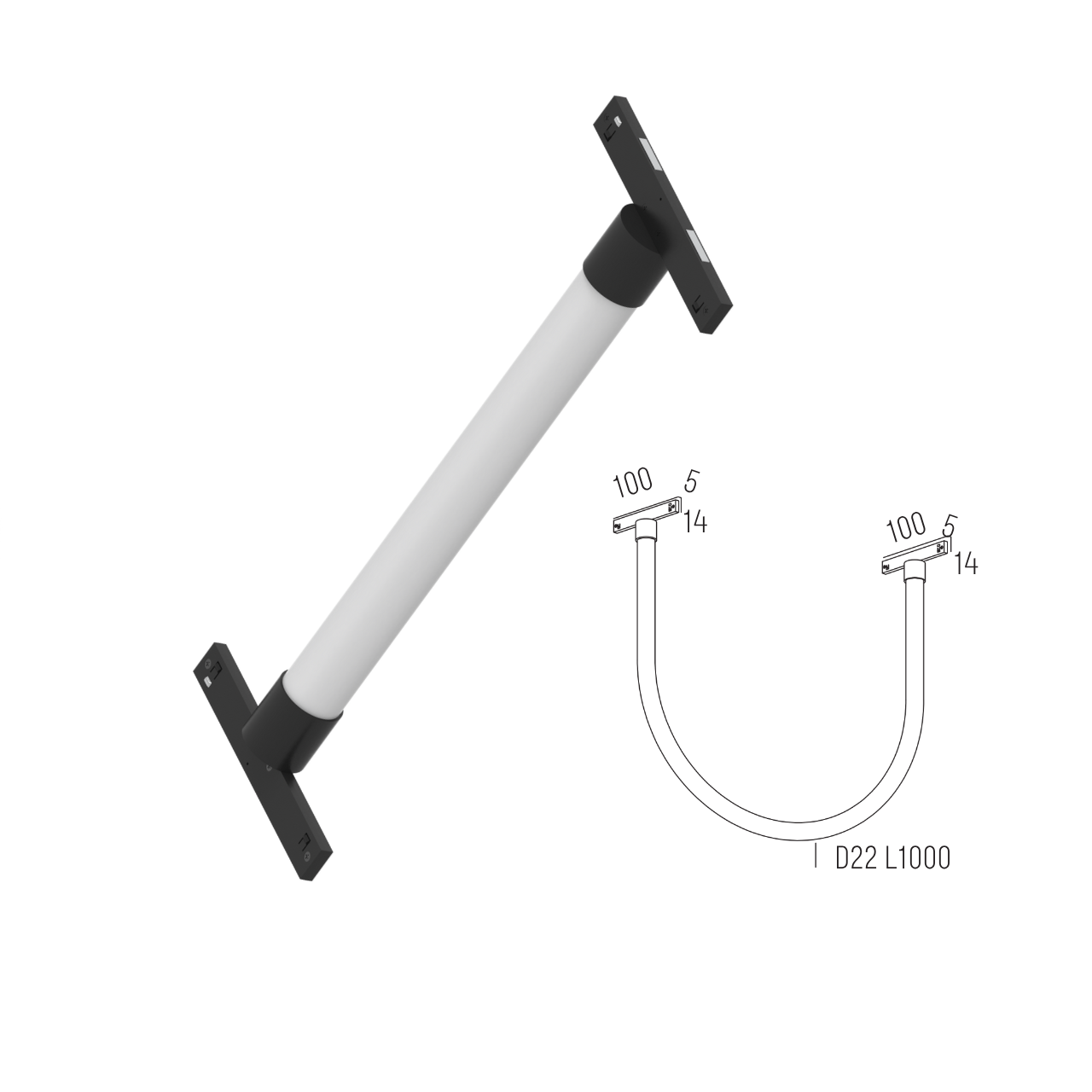 Світильник магнітний трековий MERALLI FLEX LIGHT TUBE 1000 14W 3000K/6000K регульована WIFI 2,4G TUYA Білий (TRVBLT1000) - фото 4 Світильник магнітний трековий MERALLI FLEX LIGHT TUBE 1000 14W 3000K/6000K регульована WIFI 2,4G TUYA Білий (TRVBLT1000) - фото 4