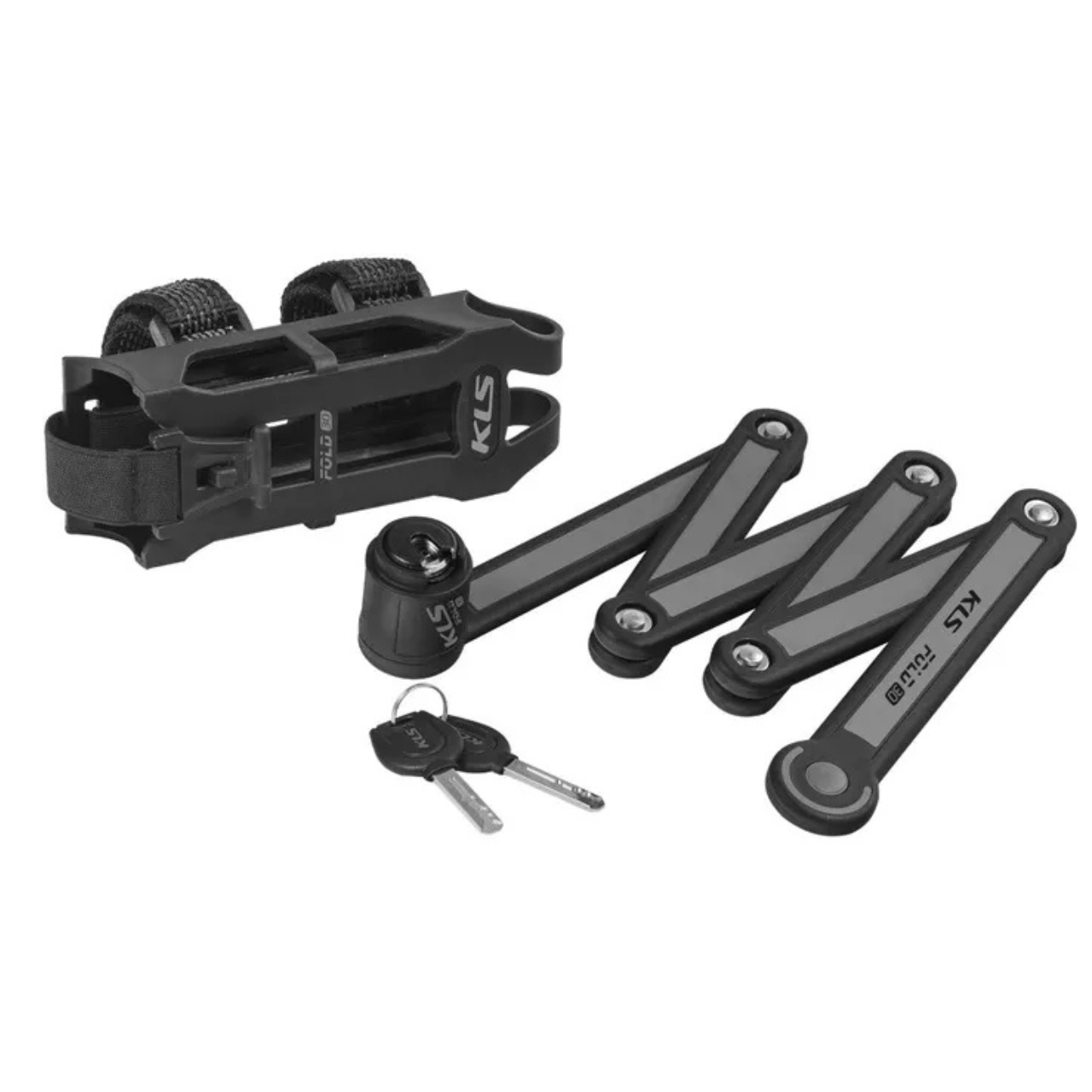 Замок велосипедный фолдинговый/сегментный под ключ KLS Fold 3,5х750 мм 30 Grey