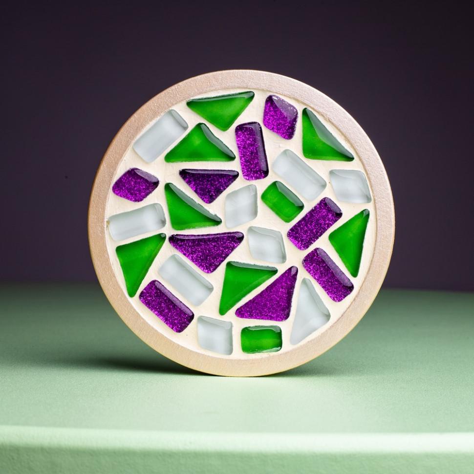 Дитячий набір творчості Mosaaro хрустальна мозаїка підставка для чашок Ø 10 см від 7 років Срібний (RN-250-N-1227)