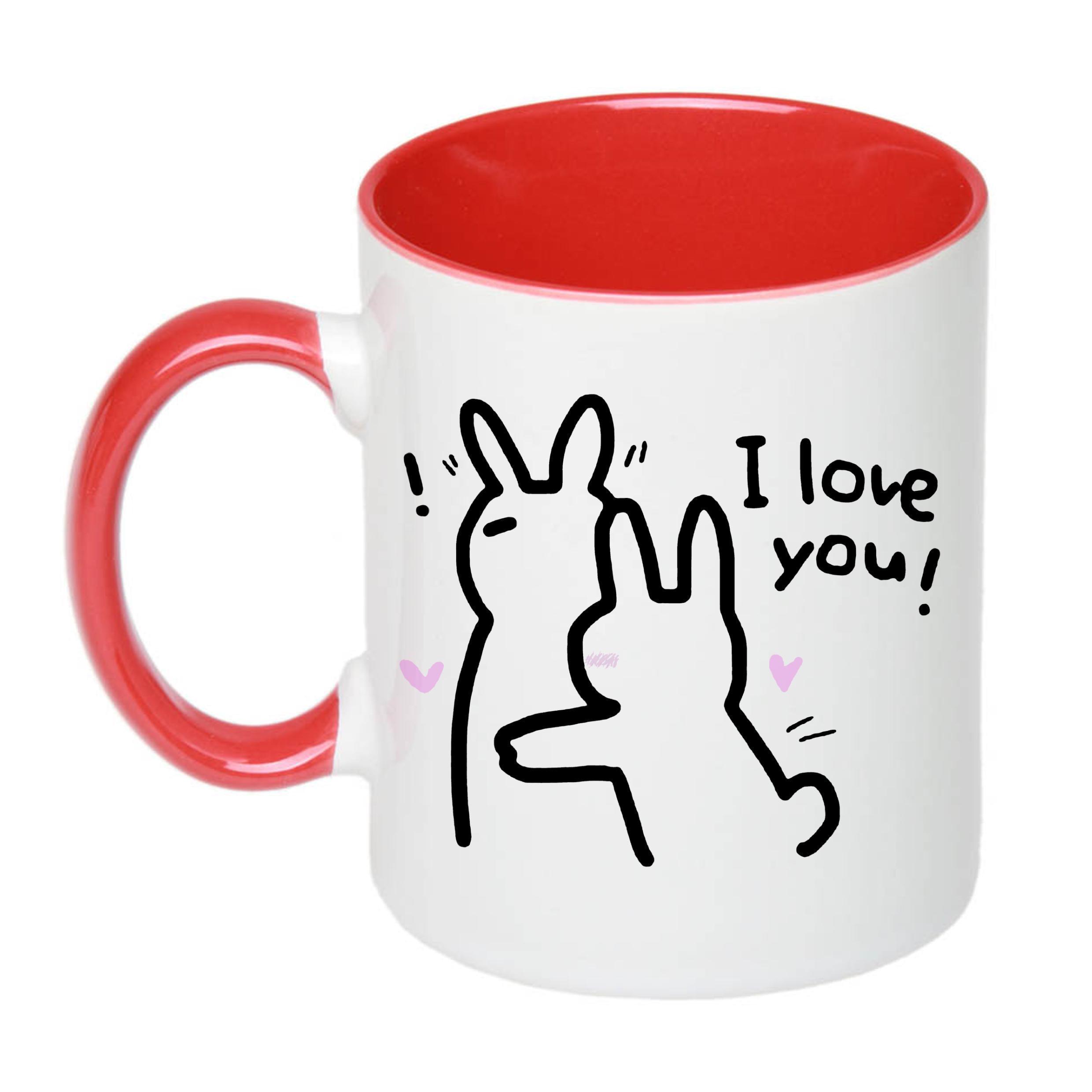 Чашка с принтом " I love you" 330 мл Красный (18730)