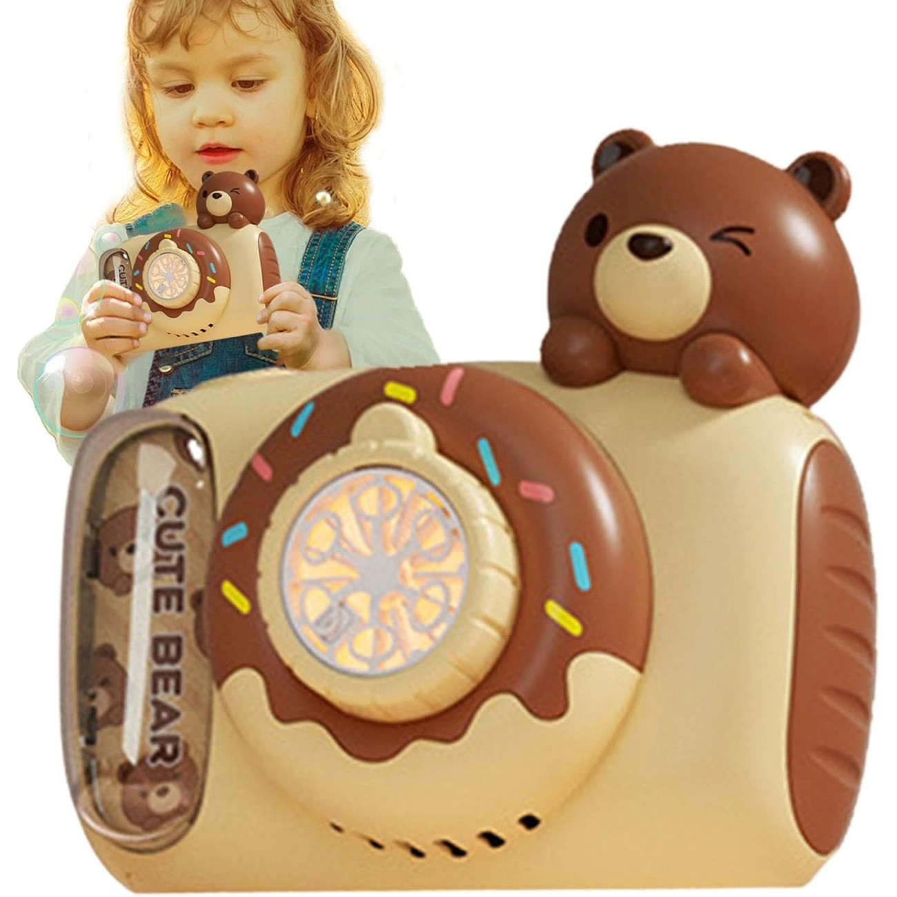 Аппарат мыльнопузырьковый HL 038 D с подсветкой/камерой и удобным ремешком (29198620) - фото 6 Аппарат мыльнопузырьковый HL 038 D с подсветкой/камерой и удобным ремешком (29198620) - фото 6