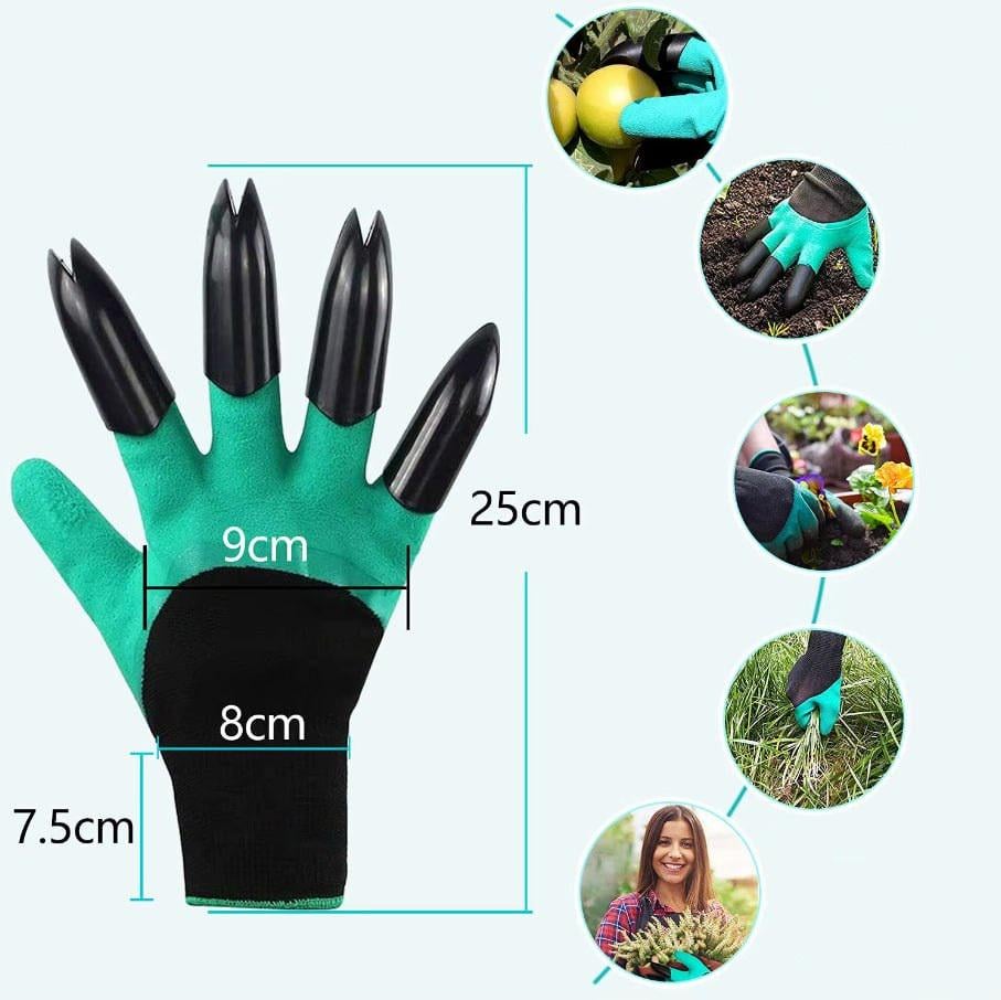 Садові рукавички з пластиковими кігтями на 1 рукавичку прогумовані Зелений (R9532) - фото 4 Садові рукавички з пластиковими кігтями на 1 рукавичку прогумовані Зелений (R9532) - фото 4