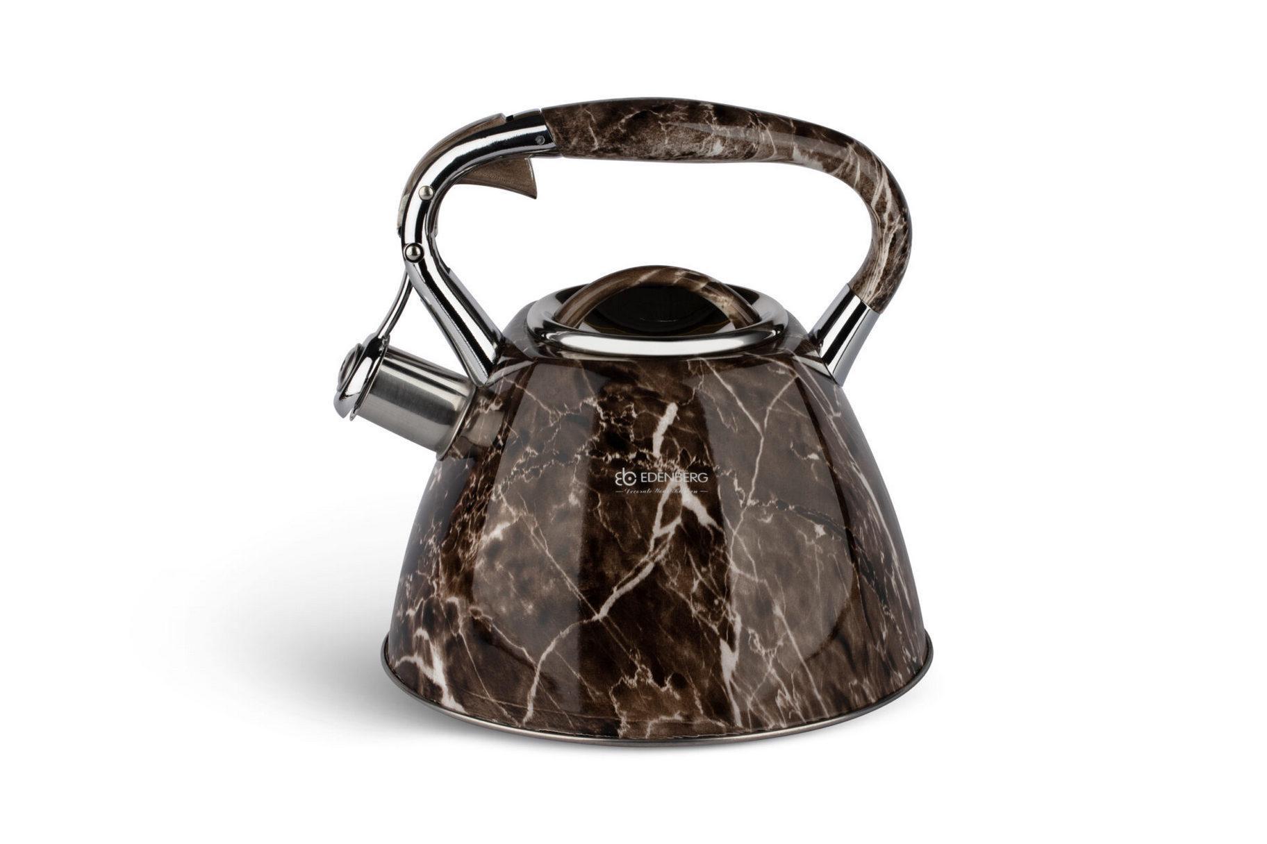 Чайник зі свистком Edenberg EB-1985 із нержавіючої сталі 3 л Коричневий (57-46-EB-1985-3) - фото 1
