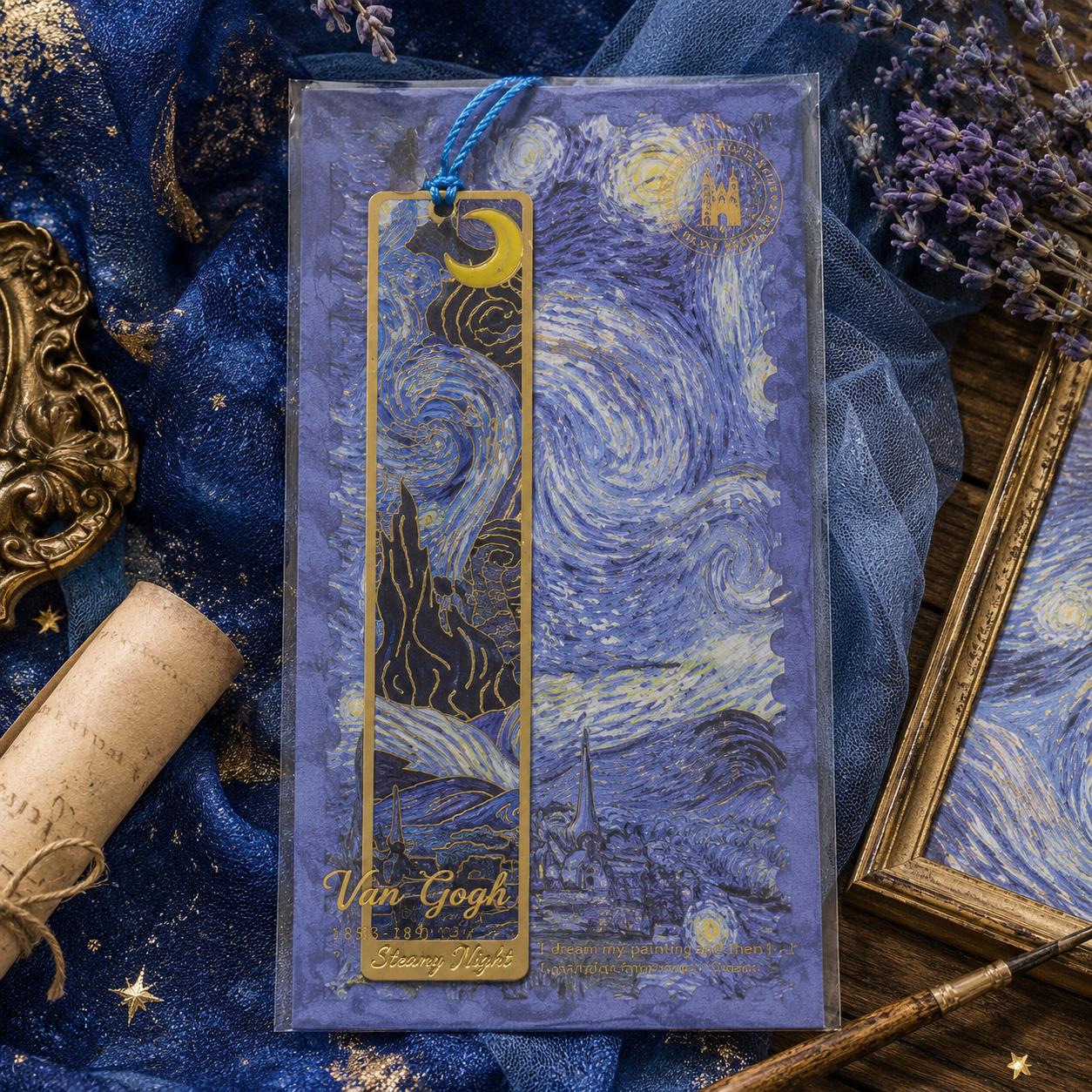 Закладка для книг металева Van Gogh Collection Зоряна ніч Синій (37242759)
