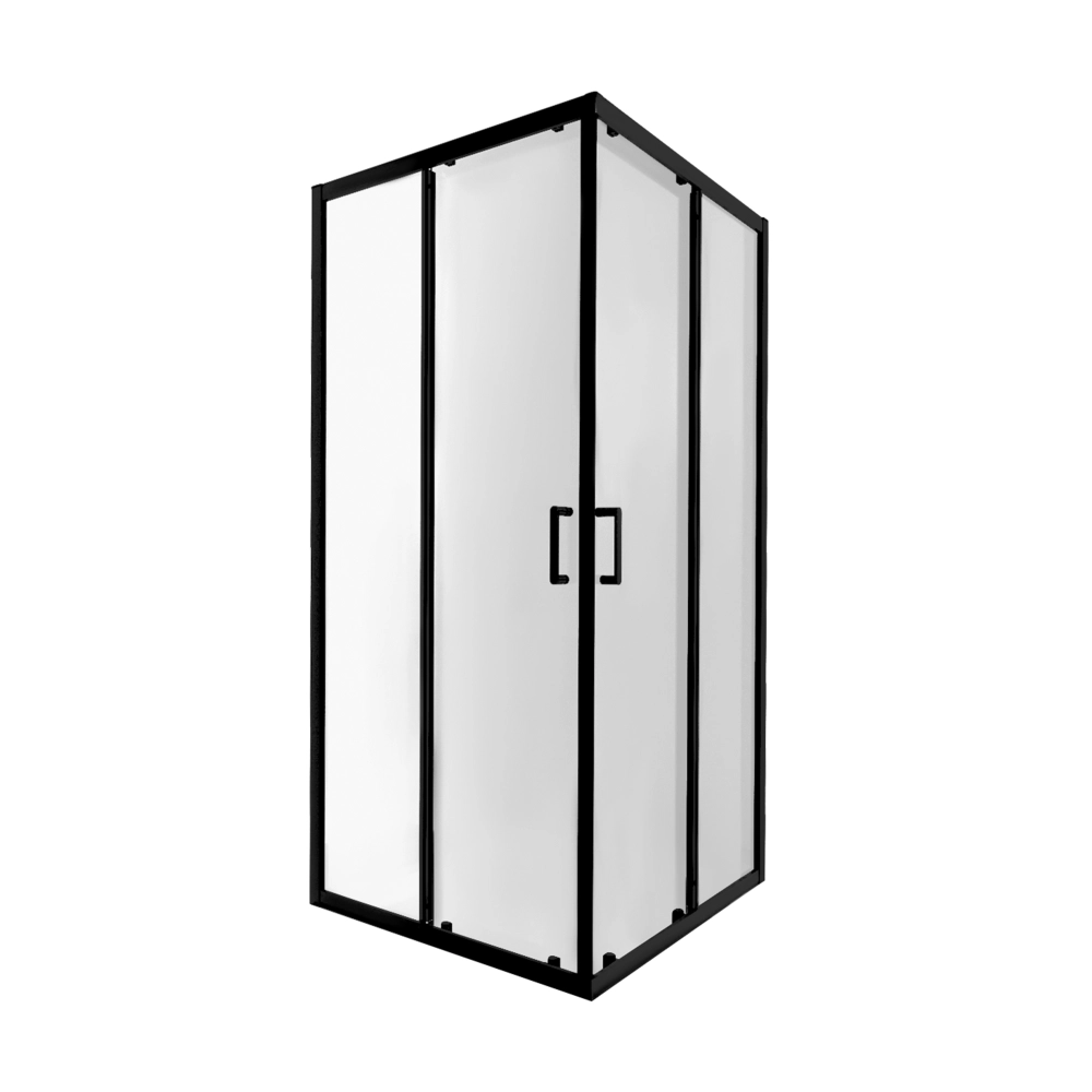 Душевая кабина QT Taurus CalcLess Clear раздвижная стекло 6 мм профиль 90x90 см Черный (033600)