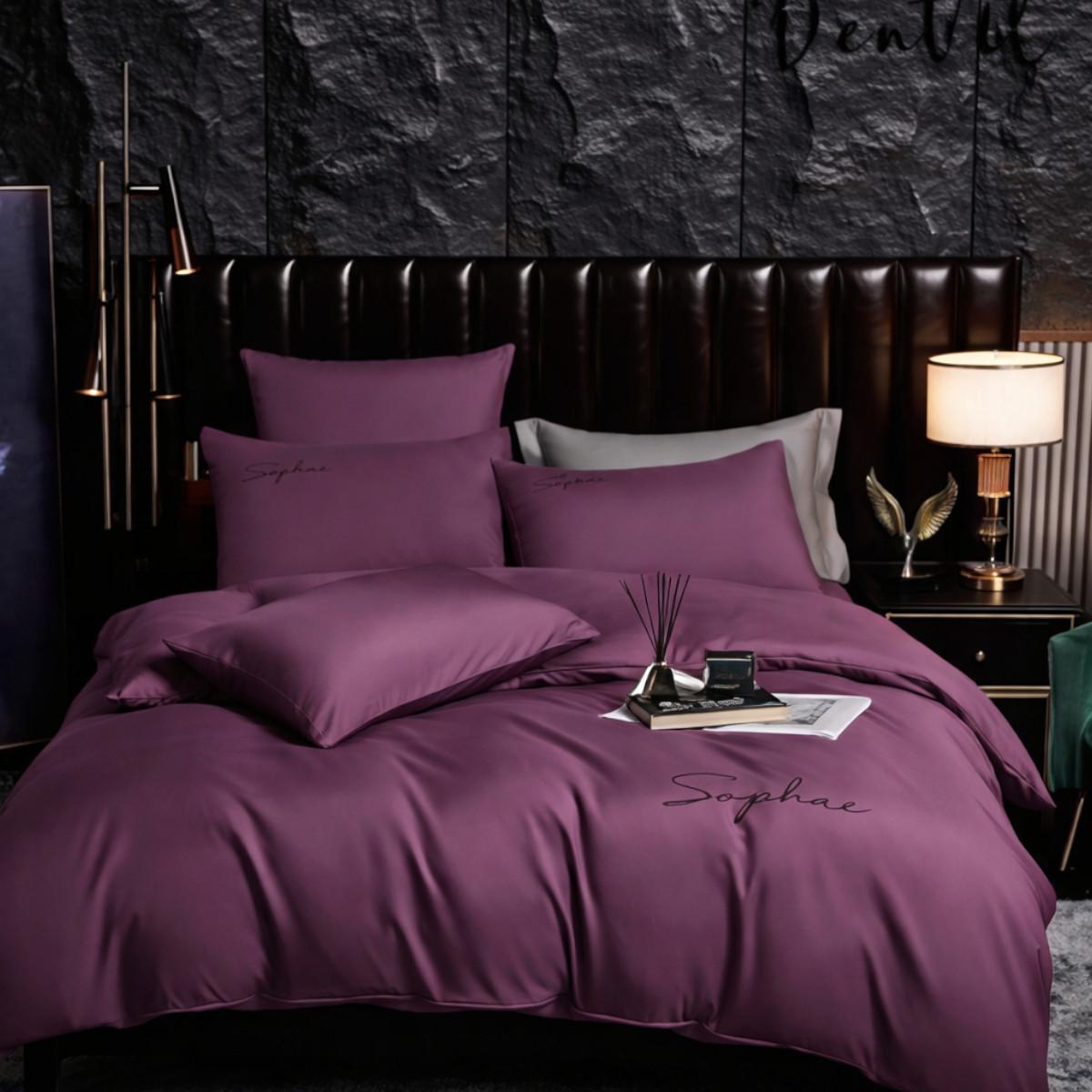 Комплект постельного белья Koloco Sophae сатин евро Фуксия (43123) Комплект постельного белья Koloco Sophae сатин евро Фуксия (43123)