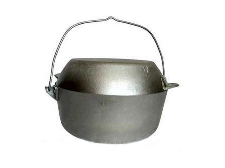 Казан туристический алюминиевый Полимет с дужкой и крышкой-сковородкой 5 л