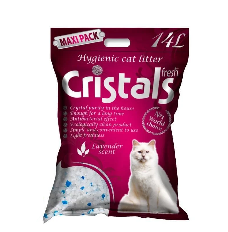 Наполнитель для лотков силикагелевый с лавандой CRISTALS Fresh 2 шт. х 14 л (2852634817)