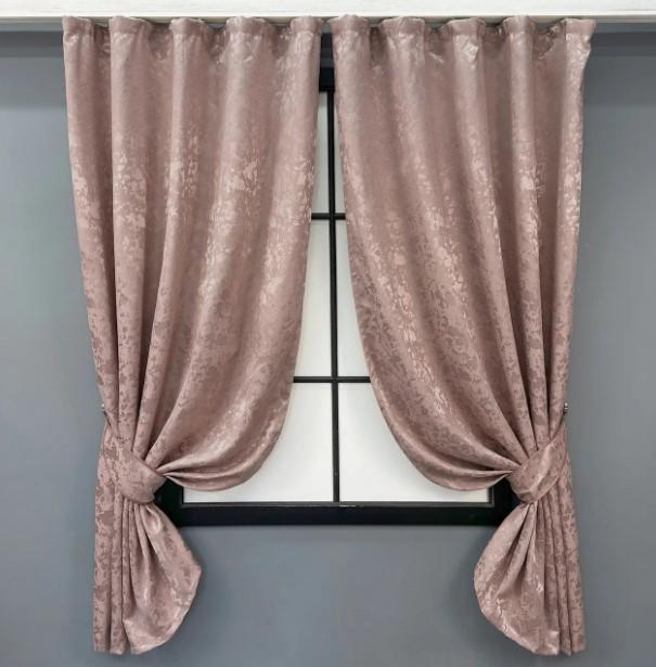 Шторы лен Pavliani VO Мрамор 1,3х1,7 м 2 шт. Пудровый (1716ш 35-0342)