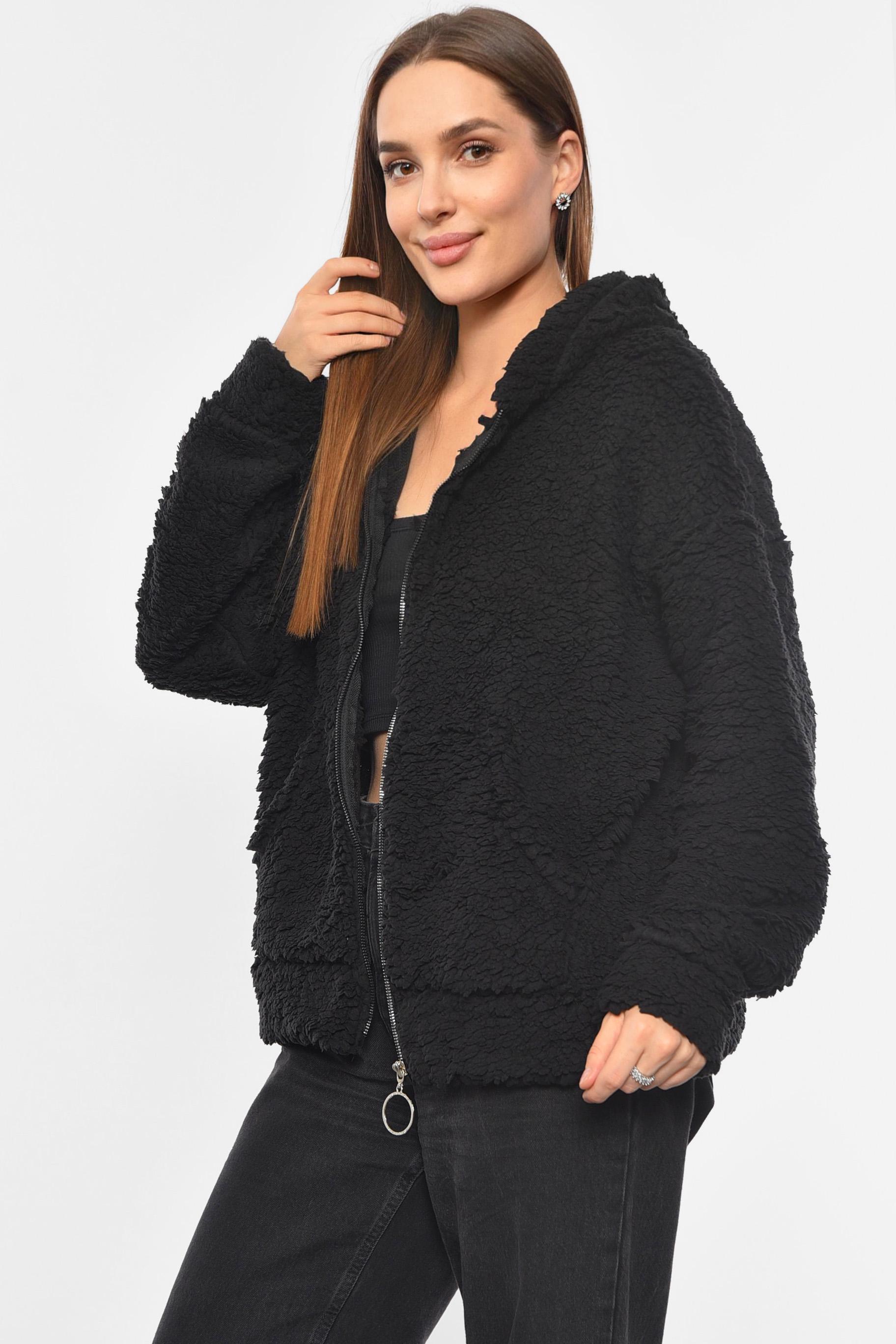 Худи женское тедди S-XL Черный (190294) - фото 2
