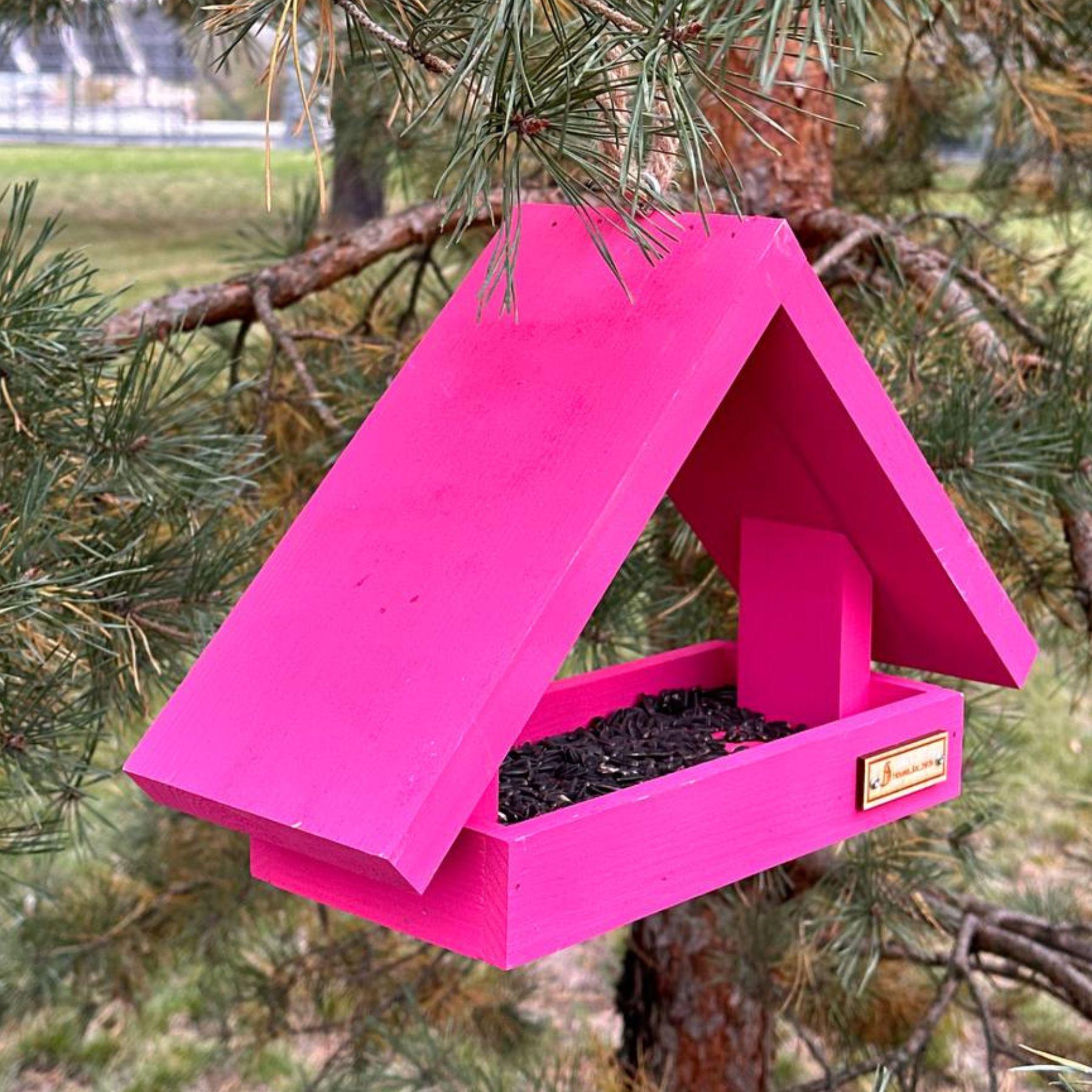 Кормушка для птиц подвесная House for birds радуга Розовый - фото 1 Кормушка для птиц подвесная House for birds радуга Розовый - фото 1