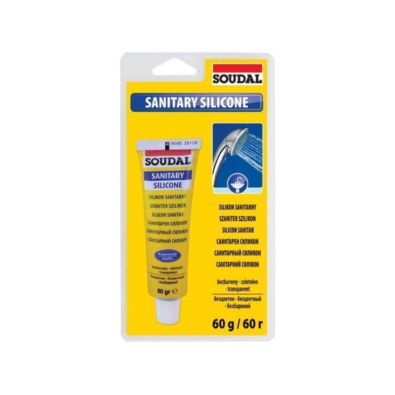 Герметик силиконовый SOUDAL санитарный 60 г 6 шт. Прозрачный (000020000000020007)