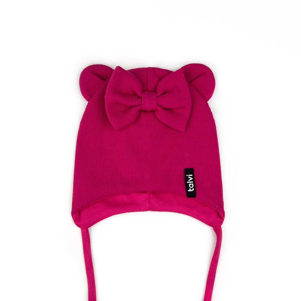 Шапка детская TALVI Kids Hat Бант для девочки 6-15 месяцев 44-46 Малиновый (TC-504)