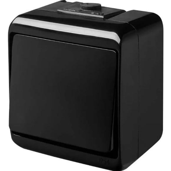 Выключатель накладной одноклавишный ETI Hermetics IP54 Черный (38517470)
