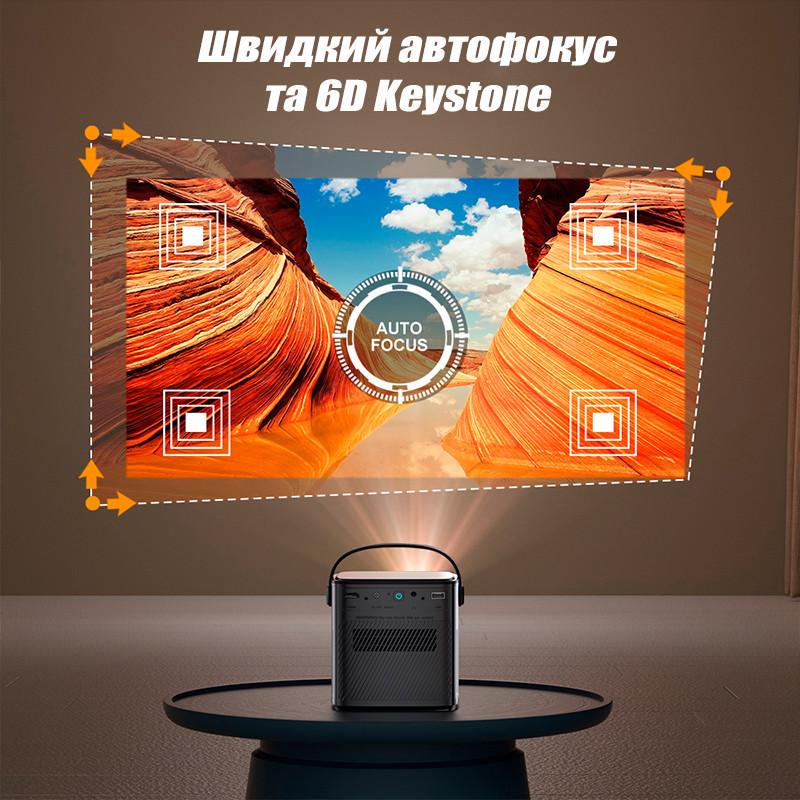 Проектор портативный Intek U80 Max WiFi Android 11 FullHD 1080 с поддержкой 4K 3D с аккумулятором 15000 mAh (20204630) - фото 3