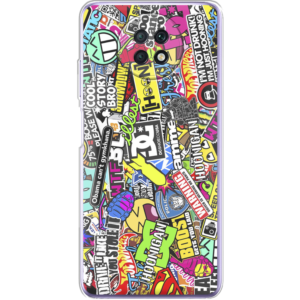 Чехол BoxFace Xiaomi Redmi Note 9T Multicolored Inscriptions Прозрачный силикон (42123-up880-42123)