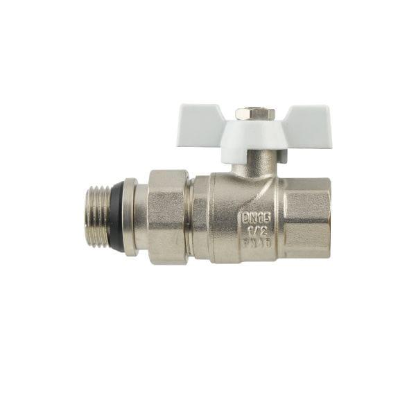 Кран кульовий Raftec DN15 метелик з американкою 1/2" White - фото 3