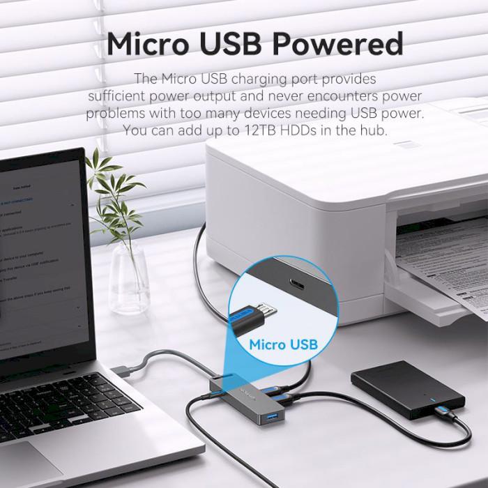USB-хаб Vention 4-Port USB 3.0 Hub With Power Supply 0.15M Black (CHLBB) - фото 6 USB-хаб Vention 4-Port USB 3.0 Hub With Power Supply 0.15M Black (CHLBB) - фото 6