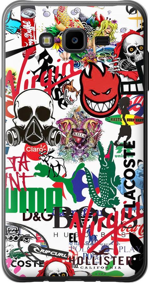 Чехол на Samsung Galaxy J7 Neo J701F Many different logos (4022u-1402-42517)