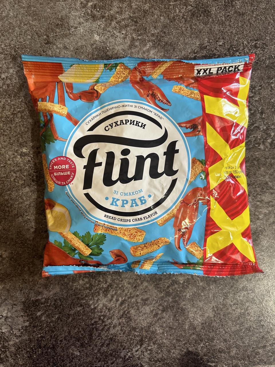 Сухарики Flint пшенично-ржаные Краб 140 г