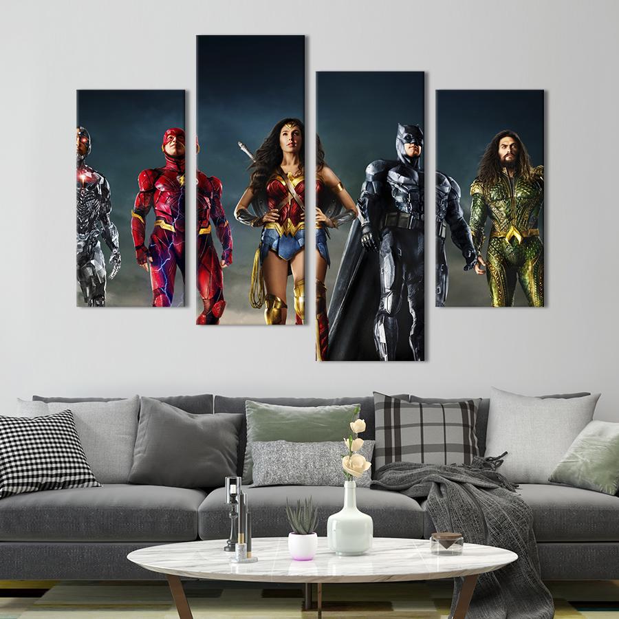 Картина на холсте Команда супергероев Лига Справедливости 89x56 см (1494-42)