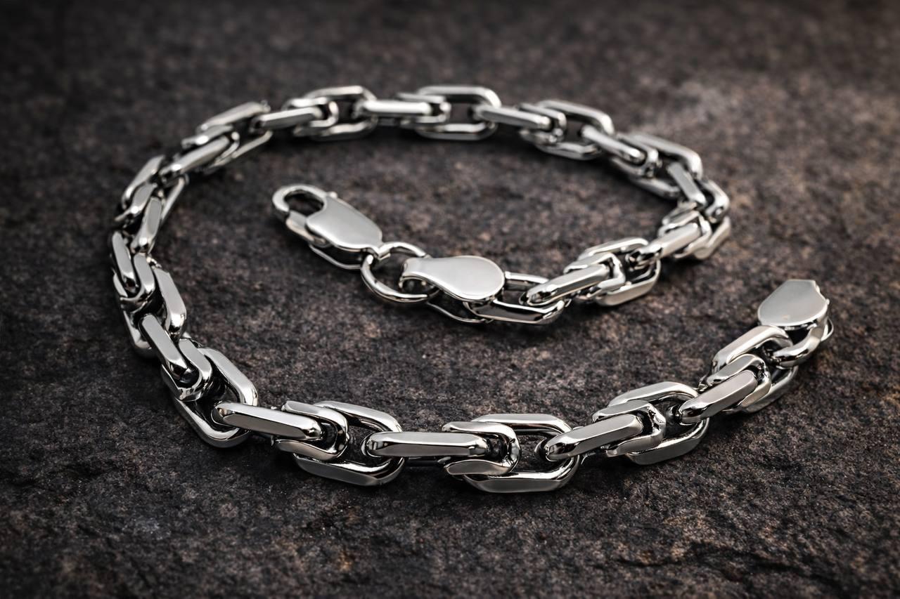 Браслет мужской серебряный Казацкий бит р. 19