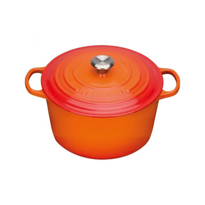 Кастрюля жаропрочная Le Creuset с крышкой высокая 26 см 6,3 л Оранжевый