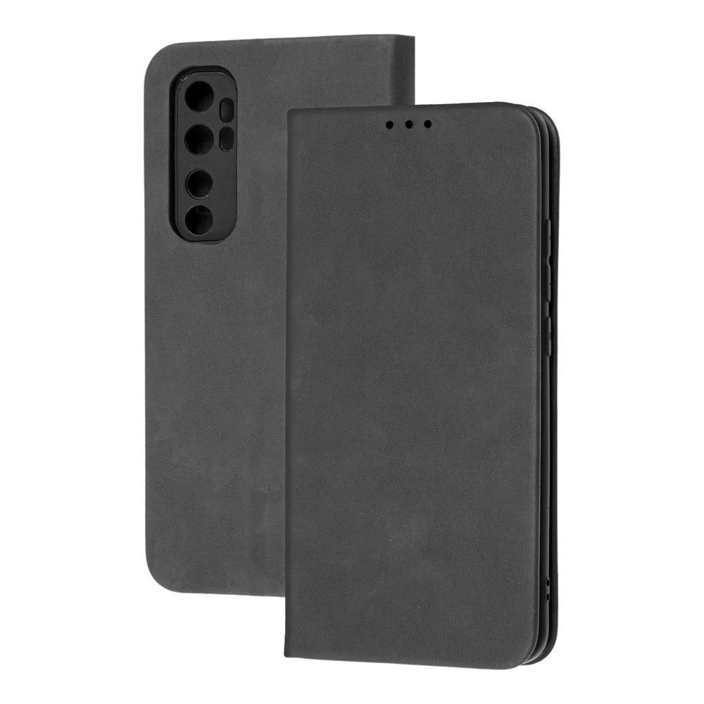 Кожаный чехол книжка Wave Flip для Xiaomi Mi Note 10 Lite Black
