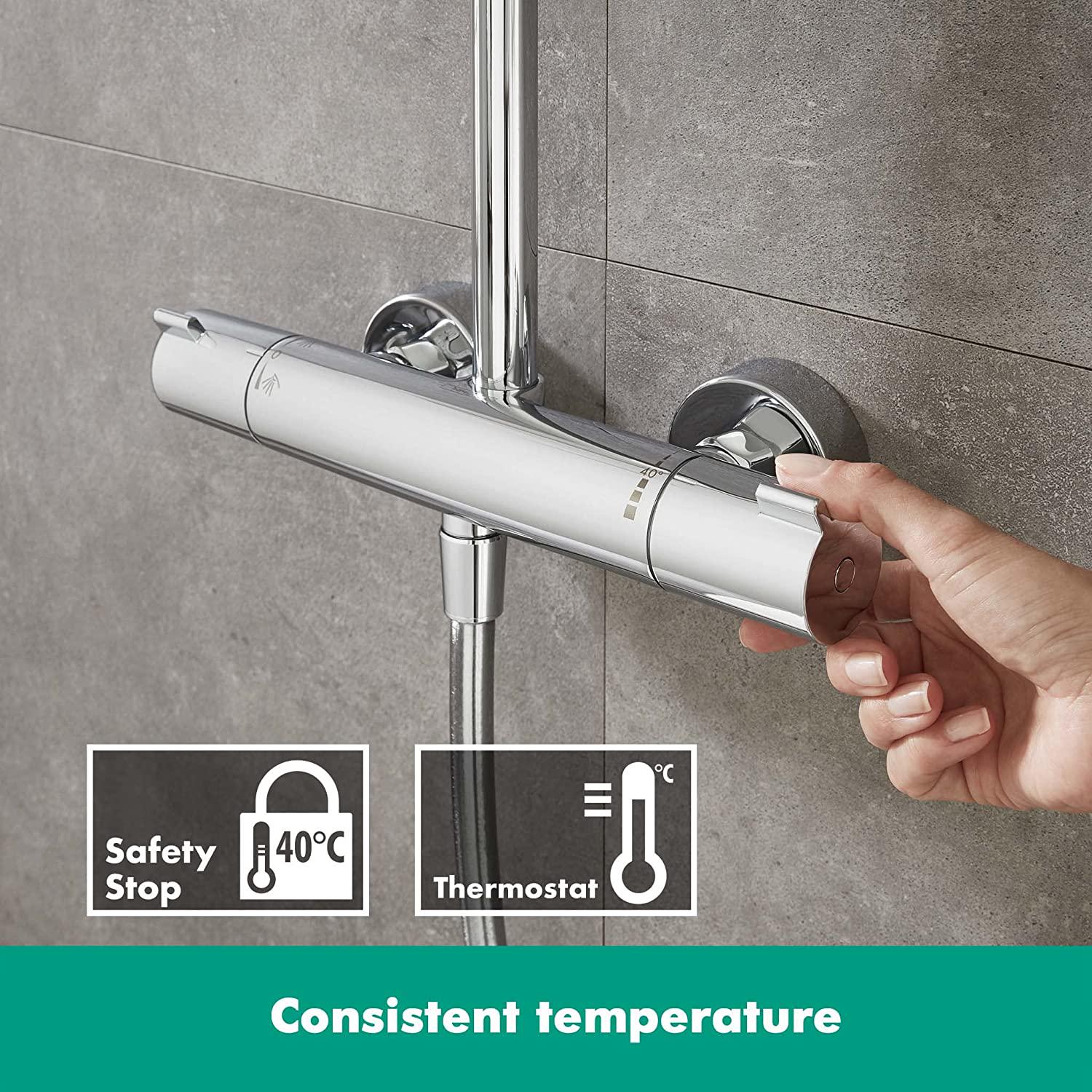 Душевая система с термостатом Hansgrohe Crometta S EcoSmart 27268000 Хром (172825) - фото 3