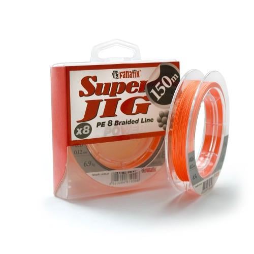 Шнур Fanatik Super Jig PE X8 150 м 0,12 мм 6,9 кг Orange (PEX815006O)