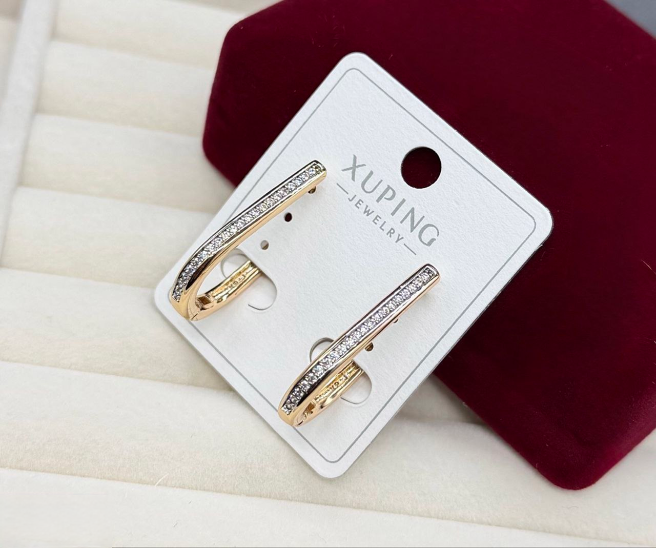 Серьги стрелы Xuping гипоаллергенное медицинское золото в украшенных камнях украшение для ежедневного образа (2906351625)