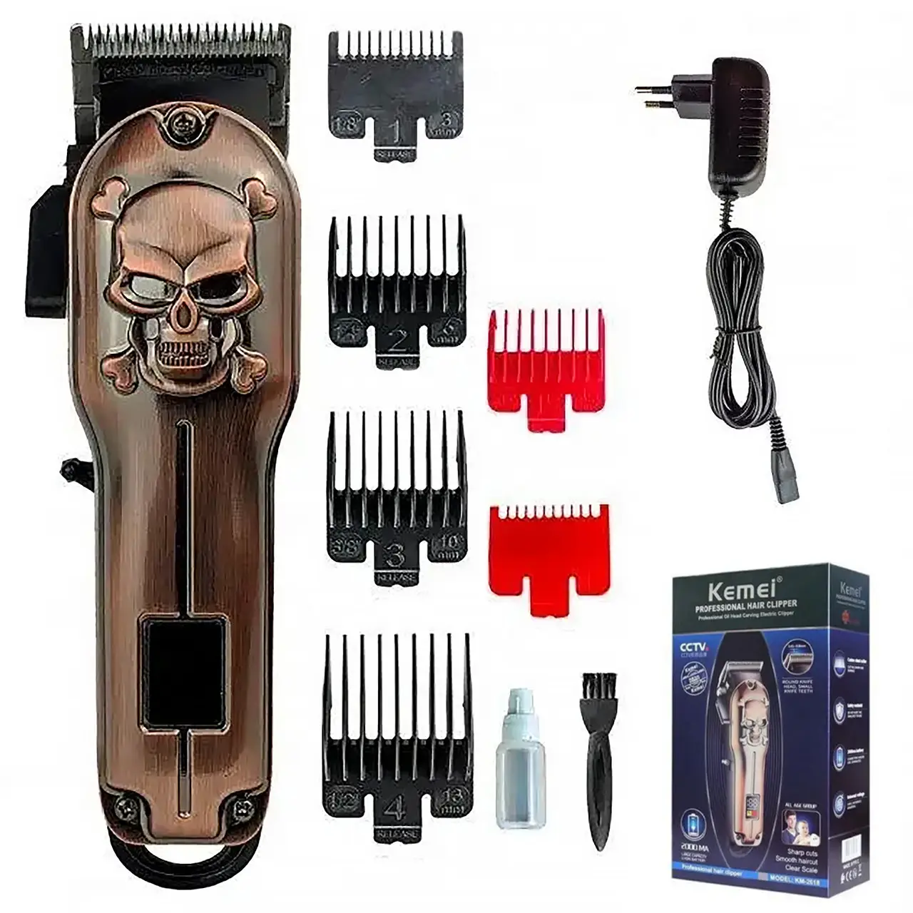 Машинка для стрижки волос и бороды аккумуляторная (Kemei LFJ KM-2618)