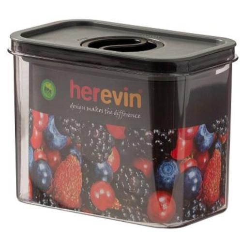 Контейнер вакуумний пластиковий HEREVIN Canister-Vacuum Lid-White-Black 9,5x15,3x12 см 1,2 л (161179-000)