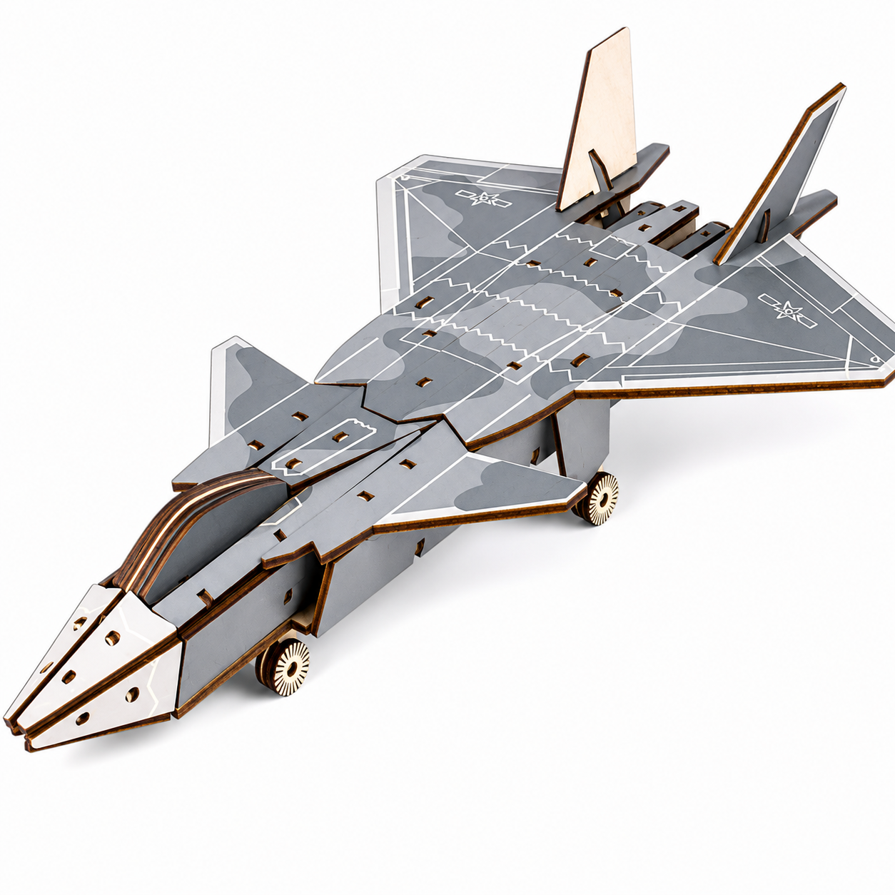 3D-конструктор деревянный Chengdu J-20 Истребитель 78 дет. (1016-334-00)