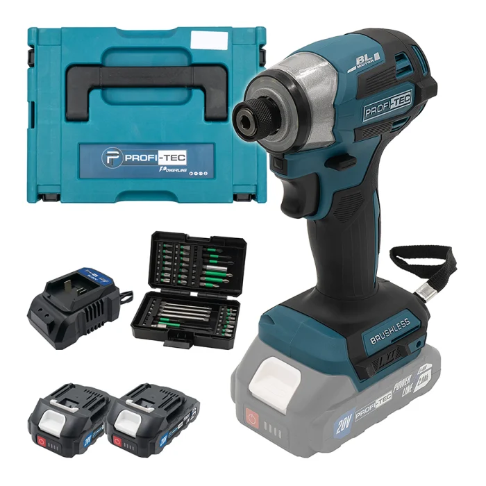 Вертолет ударный аккумуляторный PROFI-TEC PID1820BL POWERLine 20 В 180 Нм 2 аккумуляторы и биты (PH00553)
